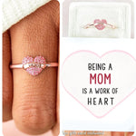 Bague Coeur d'Amour avec Zircone Rose