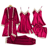 Pyjama sexy en soie 5 pièces