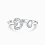 Bague Découpe Double Coeur