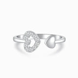 Bague Découpe Double Coeur