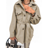 Manteaux En Laine Décontractés Á Col Fendu Pour Femmes