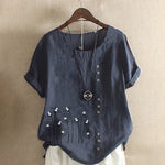 T-shirt En Coton Et Lin Á Enfiler
