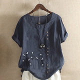 T-shirt En Coton Et Lin Á Enfiler