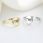 Bague réglable romantique avec motif main dans la main