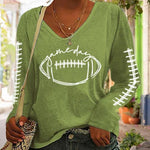 T-shirt décontracté à manches longues Gameday Football Lover pour femme