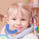 Brosse à dents arc-en-ciel souple en forme de U