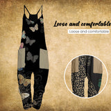 Combinaison confortable à imprimé feuille décontractée