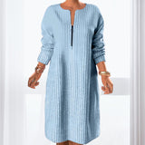 Robe Unicolore avec Fermeture Éclair