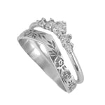 Bague Simple Couronne En V Avec Diamants