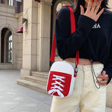 Sac à Bandoulière en Toile à Empiècements