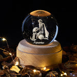 Veilleuse boule de cristal rougeoyante