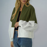 Manteau en molleton à empiècements multicolores