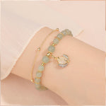 Wotian Jade Bracelet Porte-bonheur en Feuille d'Or