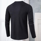 T-shirts décontractés à manches longues Henley pour hommes