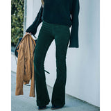 Pantalon en velours côtelé avec taille élastiquée