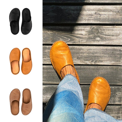 Babouches d'été en cuir