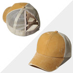 Nouvelle Casquette en Maille Croisée pour Cheveux en Queue de Cheval