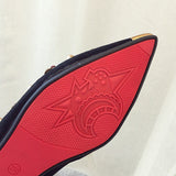 Chaussures cloutées cerise strass