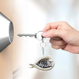 Porte-clés acrylique ailes d'ange de chat