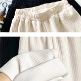 Pantalon large décontracté à taille haute