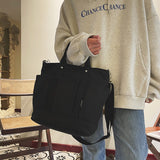 Sac à bandoulière en toile sobre de grande capacité