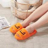 Chaussons d'Halloween Visage de Citrouille