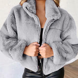 Veste en fausse fourrure en fourrure de lapin