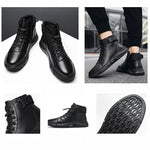 Bottes En Cuir Chaudes Noires