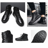 Bottes En Cuir Chaudes Noires