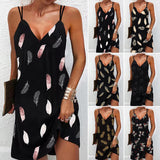 Mini-robe élégante à double bretelles et col en V pour femmes