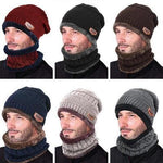 Ensemble Hiver Bonnet avec Écharpe en Tricot