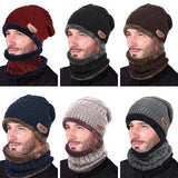 Ensemble Hiver Bonnet avec Écharpe en Tricot