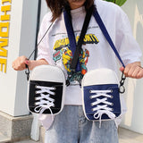 Sac à Bandoulière en Toile à Empiècements