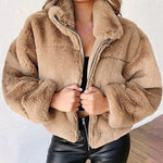 Veste en fausse fourrure en fourrure de lapin