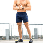 Short de sport de couleur unie pour hommes