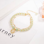 Wotian Jade Bracelet Porte-bonheur en Feuille d'Or