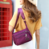 Sac à bandoulière en nylon multicouche pour femme