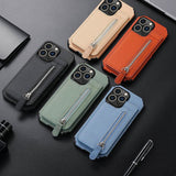 Étui magnétique pour téléphone avec fermeture éclair et fente pour carte de crédit