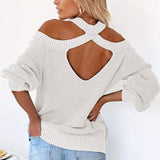 Pull dos nu à épaules dénudées