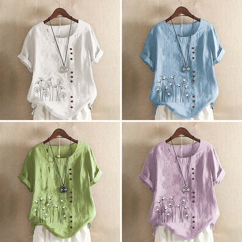 T-shirt En Coton Et Lin Á Enfiler