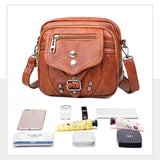 Sac à bandoulière vintage pour femme en cuir souple