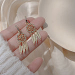 Boucles d'oreilles à breloques en cristal attrape-rêves