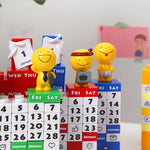 Beau calendrier de puzzle de blocs de dessin animé