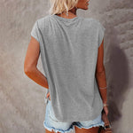 T-shirt décontracté à manches courtes et épaules dénudées pour femmes
