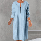 Robe Unicolore avec Fermeture Éclair