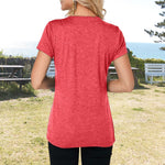 T-shirt coupe slim en dentelle à col en V