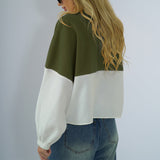 Manteau en molleton à empiècements multicolores