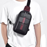 Sac à bandoulière vintage en cuir imperméable pour hommes d'affaires