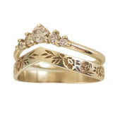 Bague Simple Couronne En V Avec Diamants