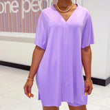 Ensemble Top & Short à manches chauve-souris et col en V